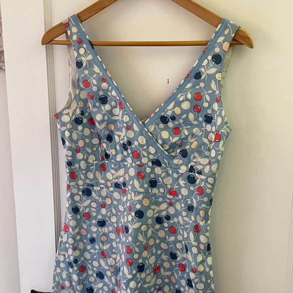 Boden Blue Cherry Pattern Dress - Picture 2 of 6